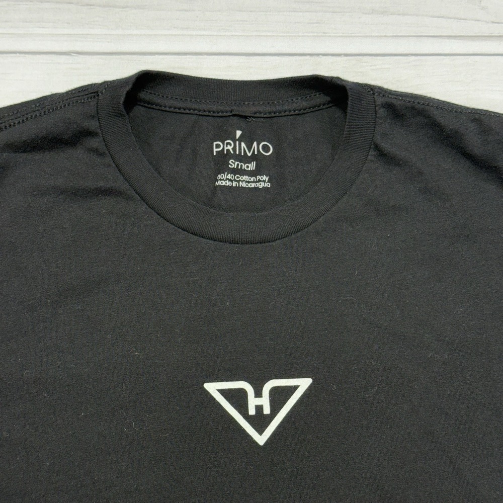 Primo T-Shirt Mens Small Black Golf Crew Neck Short Sleeve Tee Casual Logo